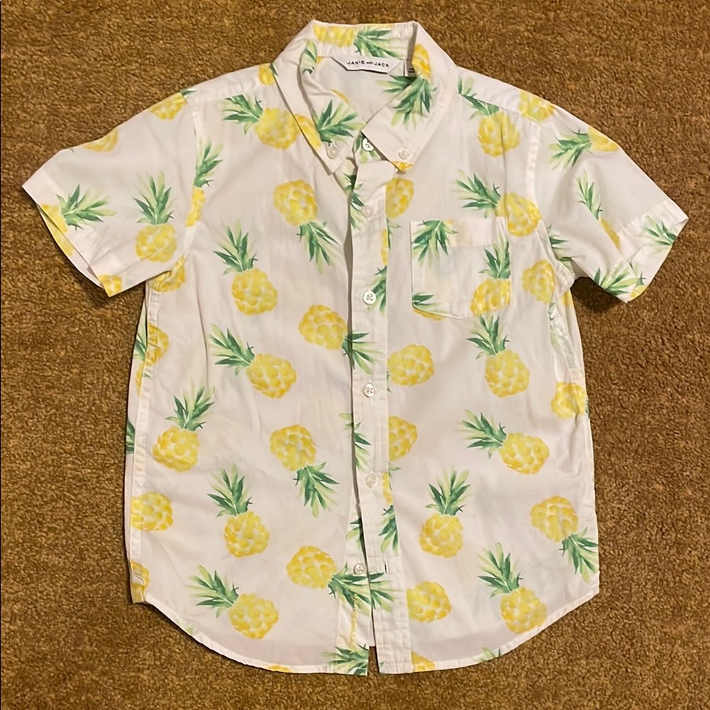 Janie and Jack Pineapple Print Shirt Size 6